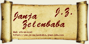 Janja Zelenbaba vizit kartica
